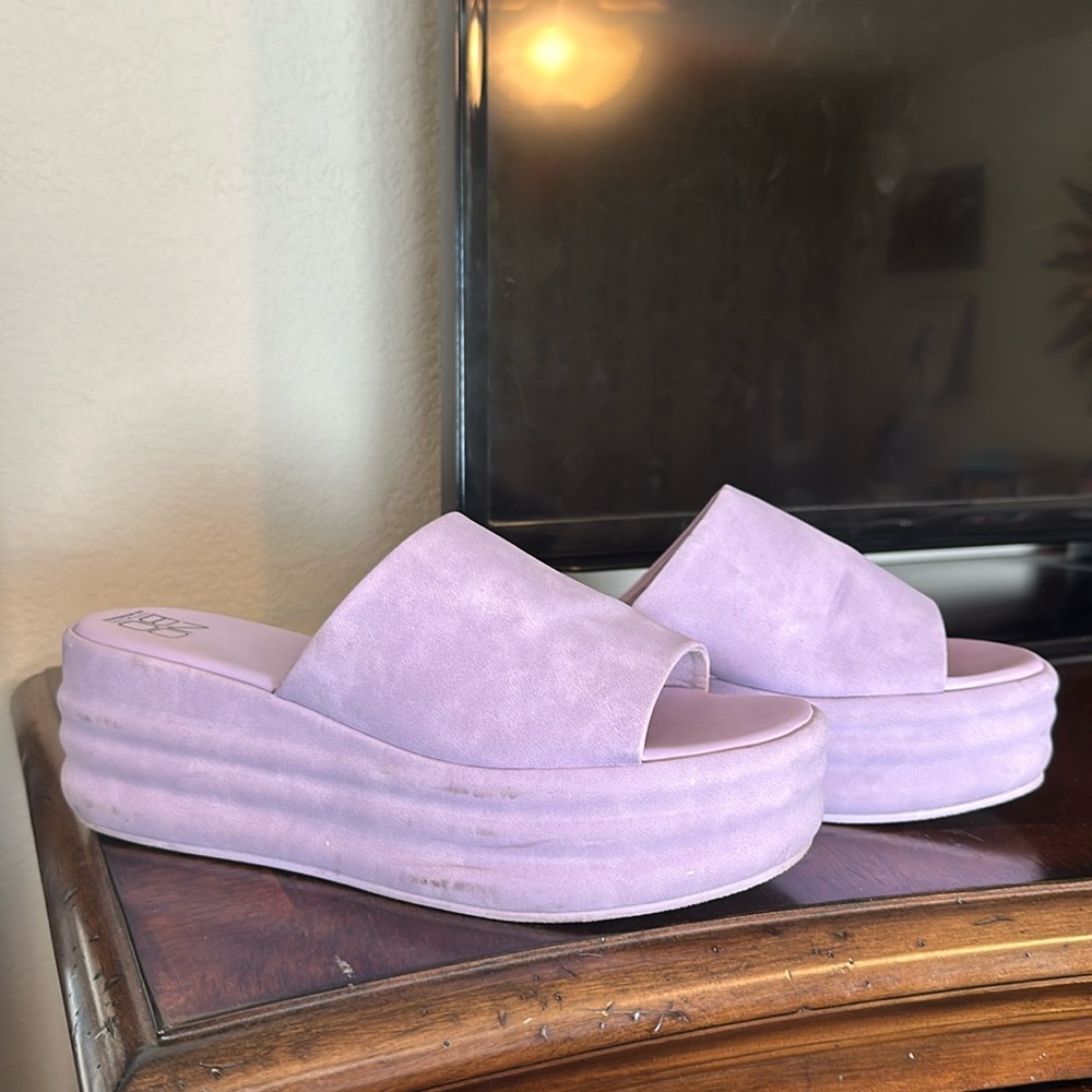 Purple platform shoes sandals